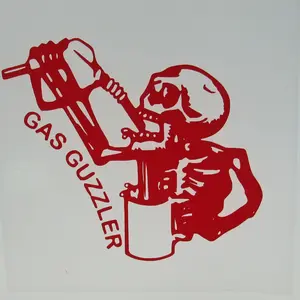 Gas Guzzler Skeleton  Vinyl Decal