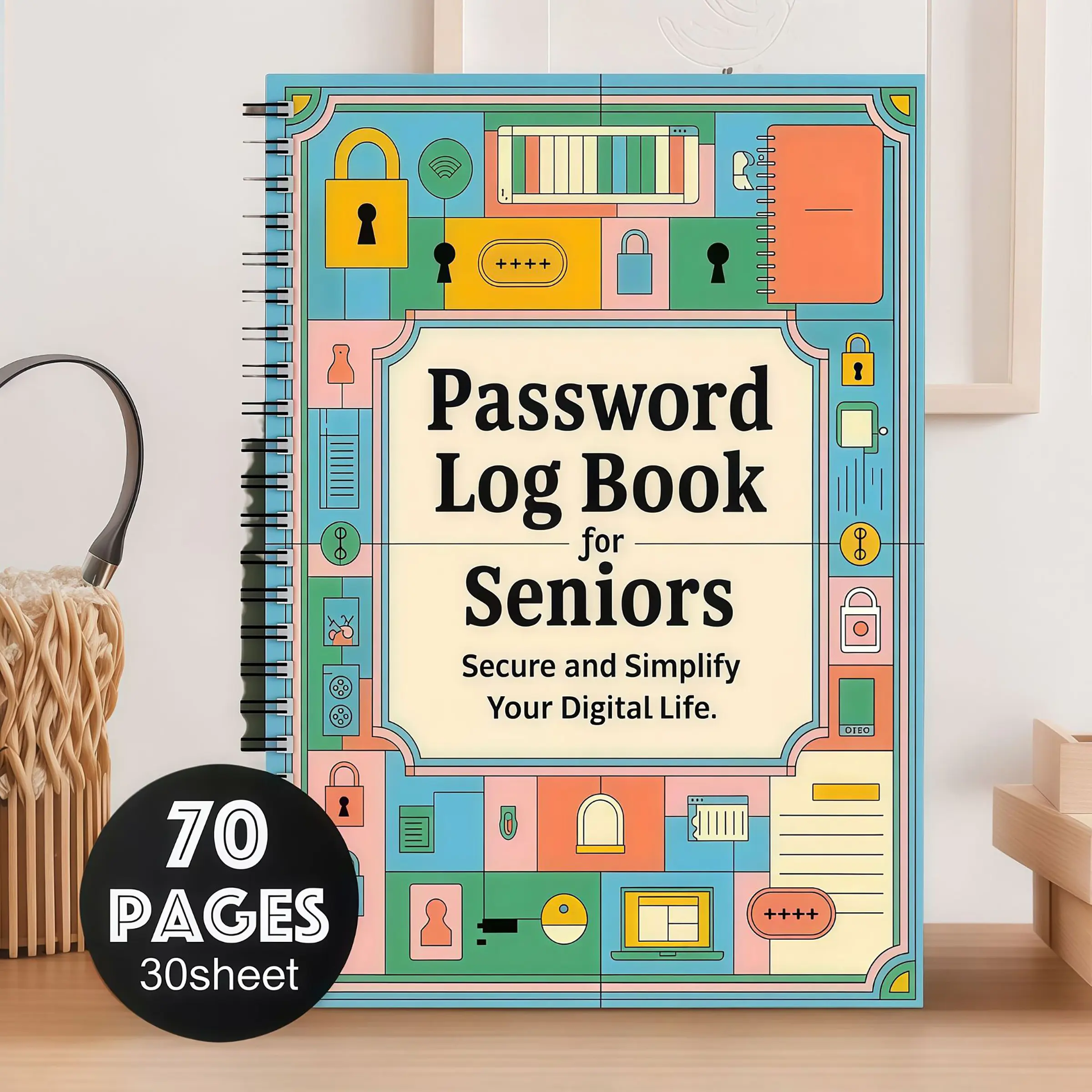 Fun Spiral Password Notebook, Unique Secret Diary Journal, Perfect Gift for Kids & Adults, Stylish Writing Pad, Interactive Notebook