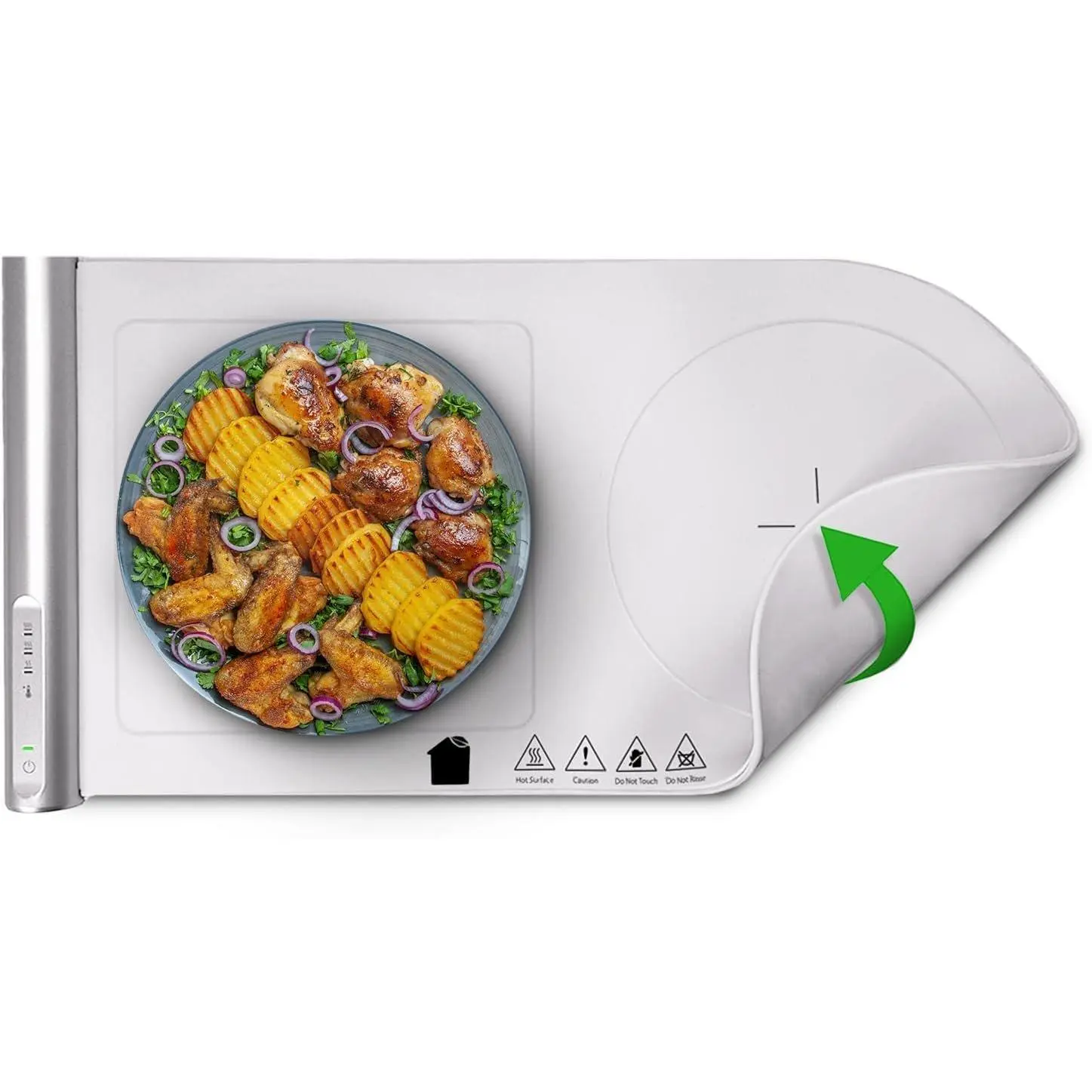Warmer for Parties, Buffet, Holidays - Roll Up Electric   Warming Tray to Keep Your  Warm - 3 Heat Levels, Large Surface Area