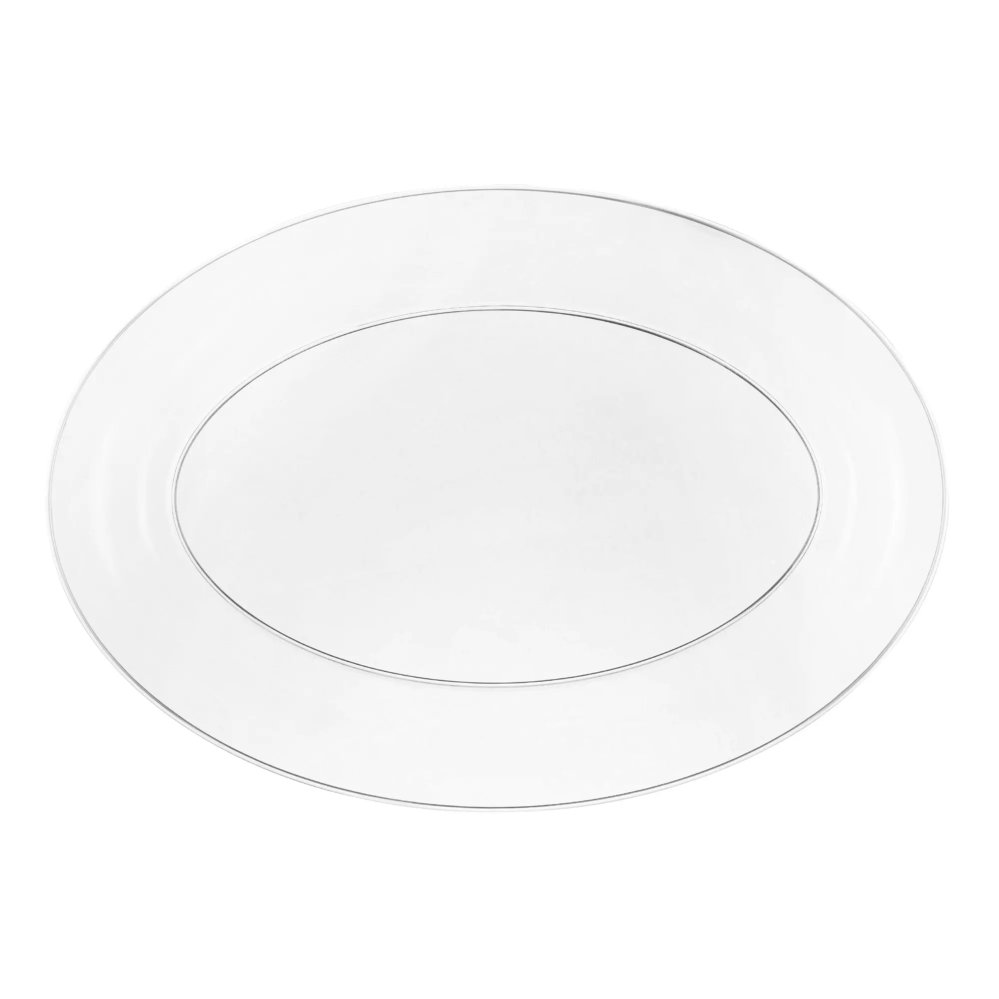 16" x 11" Clear Oval Disposable Plastic Trays