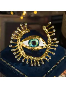 European and American retro devil's eye brooch, high - end women's accessory with a unique and exaggerated eye - shaped brooch flower, featuring a niche design sens.