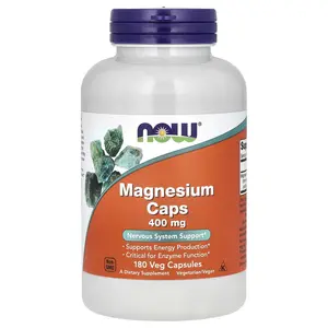 NOW Foods Magnesium Caps, 400 mg, 180 Veg Capsules