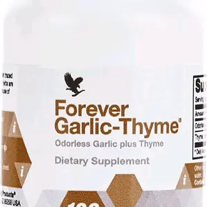 Forever Garlic-Thyme: Odorless Softgel - Cardiovascular Health & Immunity Support - Gluten-Free - 1000mg Garlic - Thyme - 90 Softgels