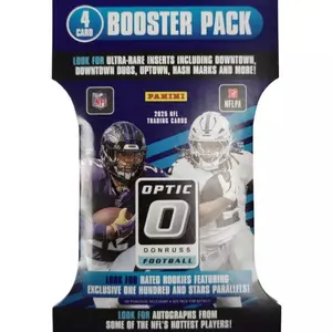 Panini Optic Booster Pack 2025 NFL Trading Cards 4 Card Pack with Ultra Rare Inserts and Rated Rookie Cards