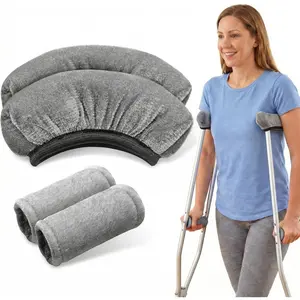 Crutches Padding - 4PCS Crutch Pads for Armpits ,Universal Medical Padding for Crutches for Adults, Washable Padded Covers with Thick Soft Memory Foam, Crutches Accessories