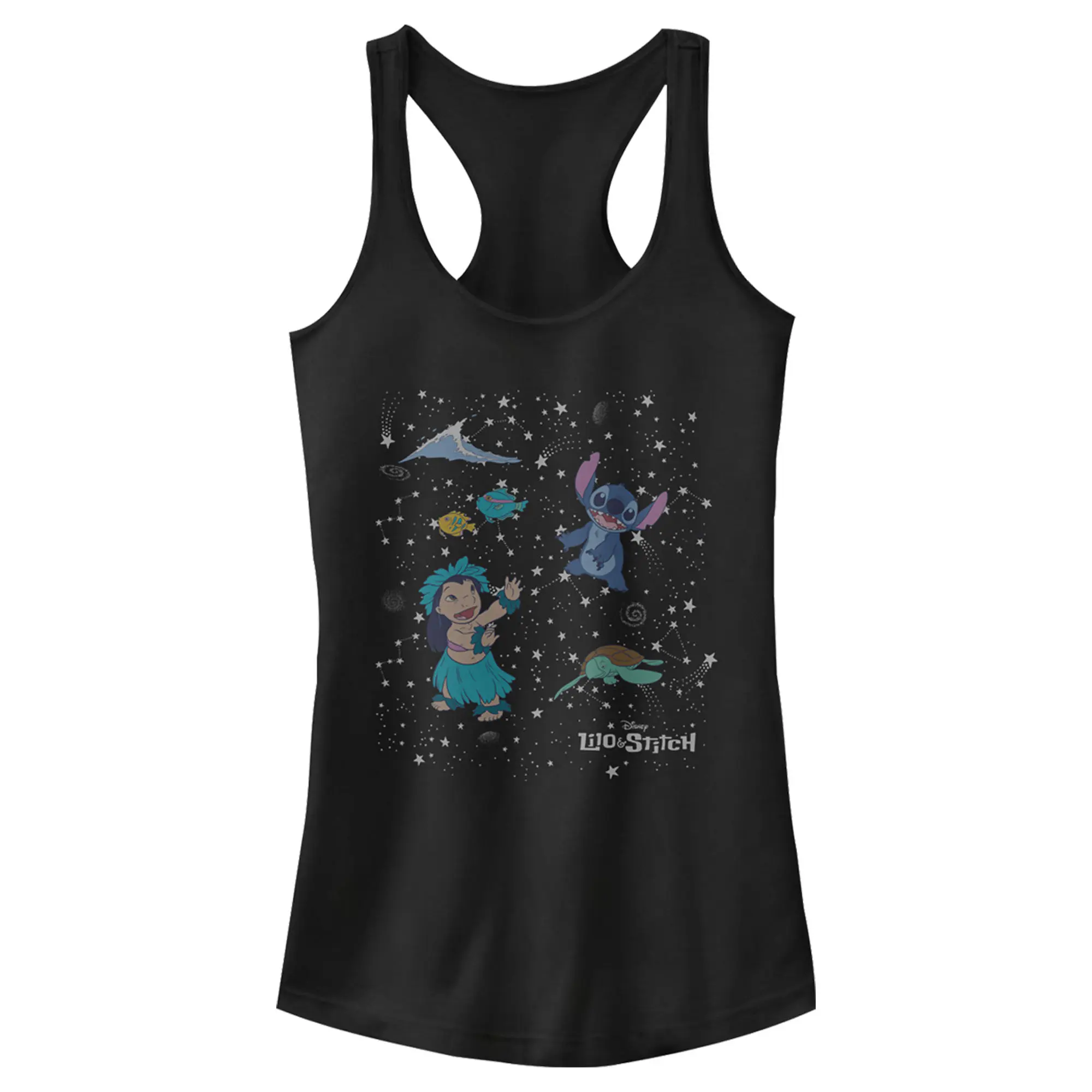 Juniors Womens Lilo & Stitch Aloha From Space Racerback Tank Top