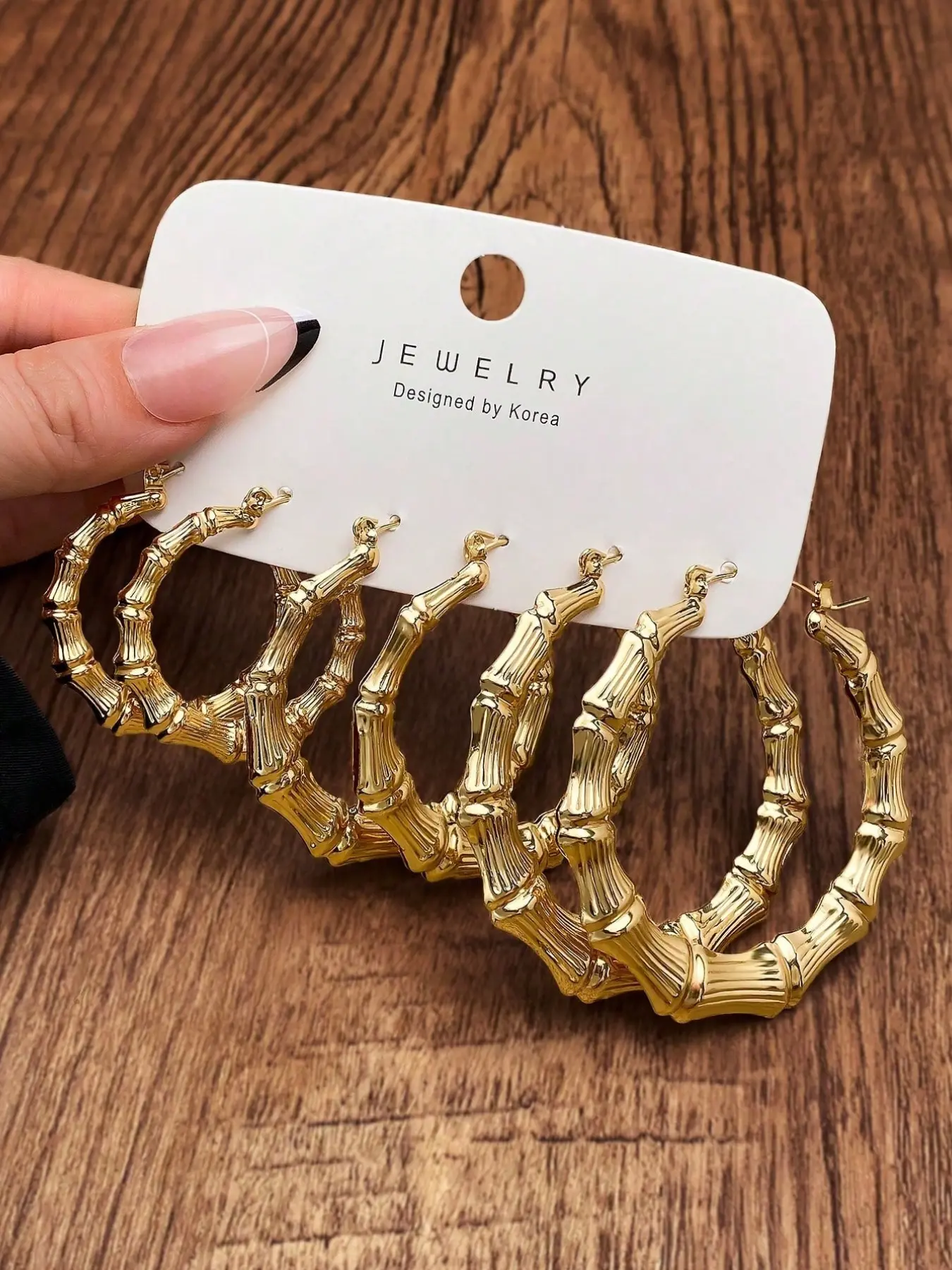 6pcs Women's Golden Bamboo Ear Rings, Fashion Earrings ,Suitable For Women Daily Wear, Various Holidays, Mother's Day Gift, Social Events, Music Festival Accessories, Versatile Earrings, Earring Stacking Set