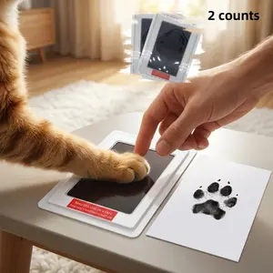 DIY Pet Paw Print Souvenir Kit - Clean-Touch Ink Pad for Dogs & Cats - Permanent Memorial Keepsake with No Mess on Paws Value