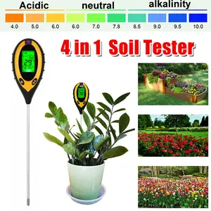 SJPACK 5 in 1 Digital LCD Soil PH Meter Tester Moisture Humidity LED Light Garden Plant Soil Testers for Acidic Neutral Alkalinity Tool Hardware