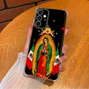 Our Lady of Guadalupe Mexican Religious Culture Aesthetic TPU Casing For SAMSUNG GALAXY A14A15A16A25A26A34A35A36A53A54A55A56 IPHONE 16 17 Pro Four Corners Transparent Soft Silicone TPU Gift Shockproof Anti-Drop Phone Cases Shell Cover L1719