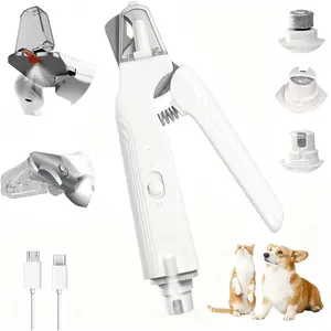 2 in 1 Cat & Small Dog Nail Trimmers Cat & Dog Nail Grinder for Large Medium Small Dogs Cats Claw Trimmer with 2 LED Lights & Splash Guard, Ultra-Quiet, USB Rechargeable Pet Claw Care Grooming