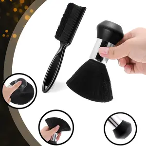 Professional Barber Brush and Neck Duster Set - 2 Piece Kit with Soft Bristles for Hair Cutting Cleaning and Salon Supplies