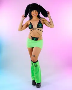 Biohazard Women's 4pc Black & Green Bikini Set