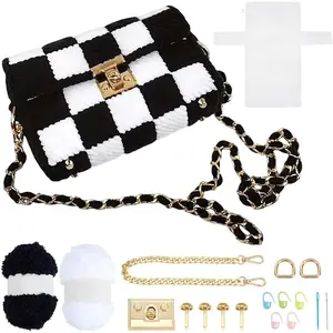 FREEBLOSS Plastic Mesh Bag DIY Plastic Mesh Bag Kit Plastic Canvas Sheets Bag DIY Cross Stitch Handbag Accessories Mesh Plastic Canvas Bag Kit Clear Plastic Mesh Sheets for Crochet Bag