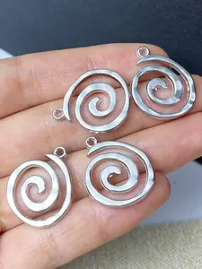5Pcs Geometry Vortex CircleSwirl Spiral Pendants Crafts Decor DIY Jewelry Making
