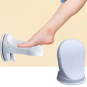 Shower Footrest Suction Cup Bathroom Footboard for Easy Leg Hair Shaving - white Shower Stool
