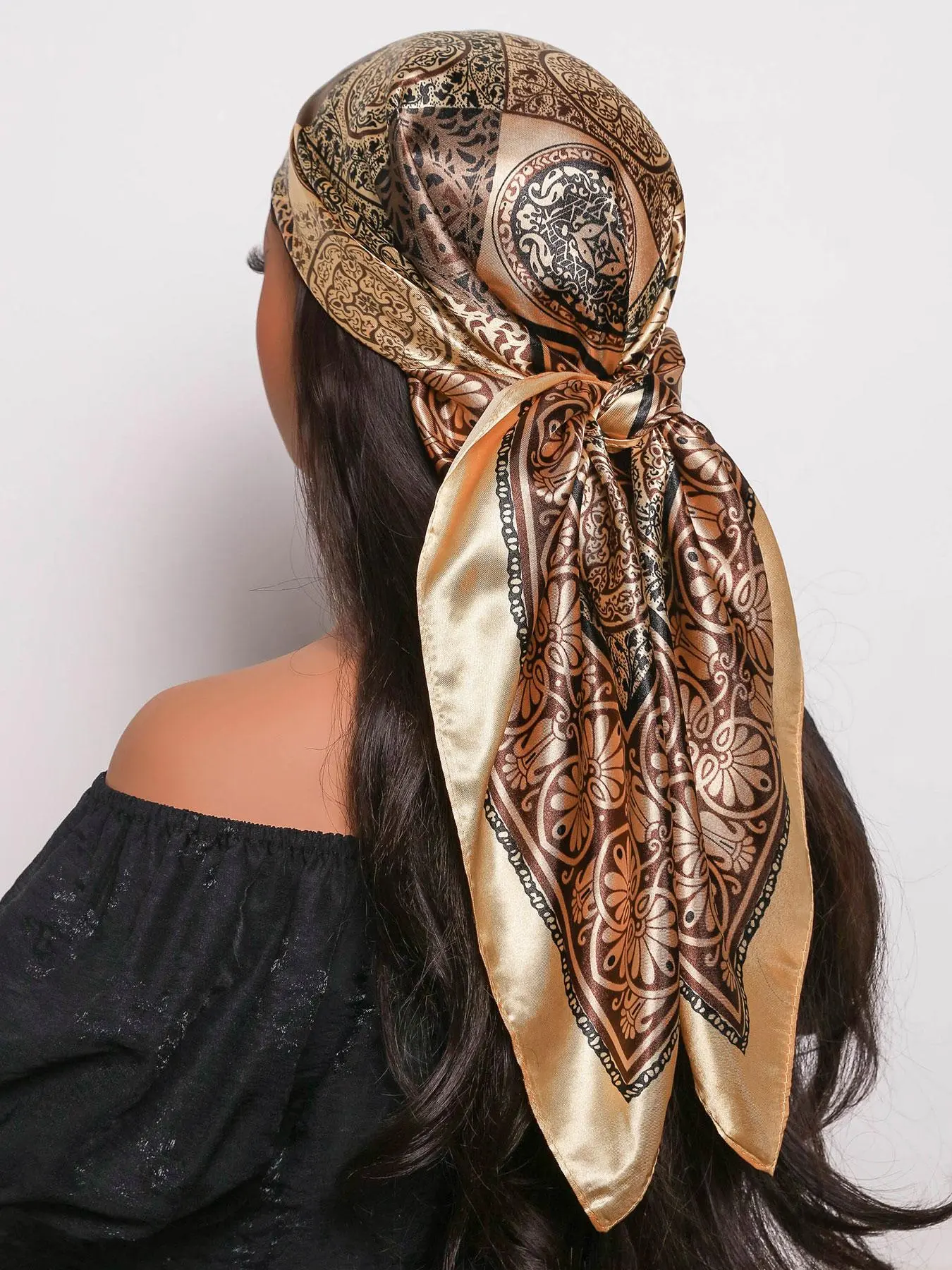 Women's Elegant Floral Pattern Bandana, Paisley Print Scarf, Fashion Hair Scarves for Women & Girls, Casual Versatile Hair Accessories for Daily Wear