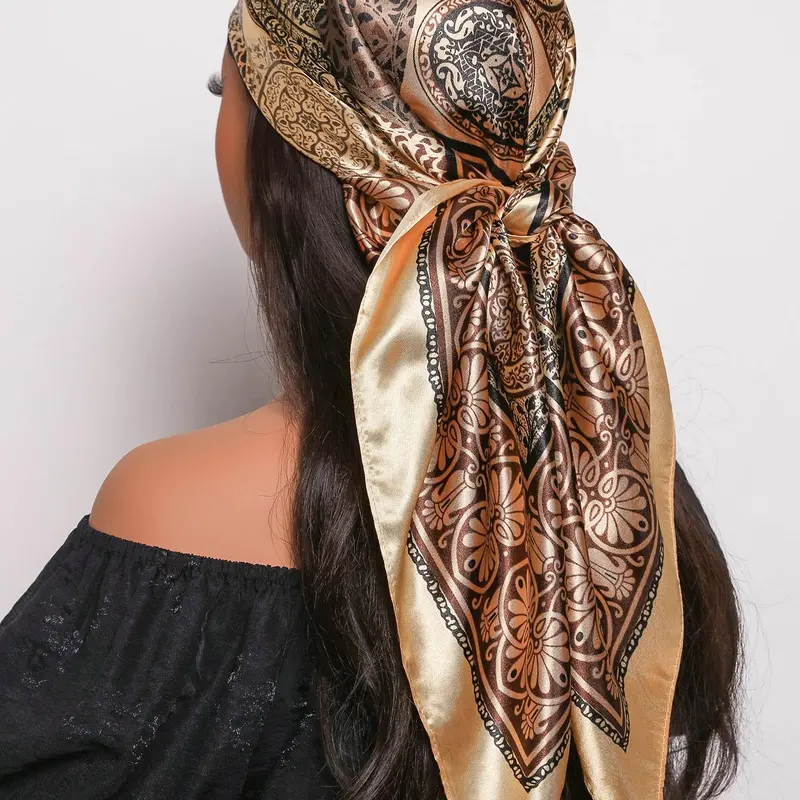 Women's Elegant Floral Pattern Bandana, Paisley Print Scarf, Fashion Hair Scarves for Women & Girls, Casual Versatile Hair Accessories for Daily Wear