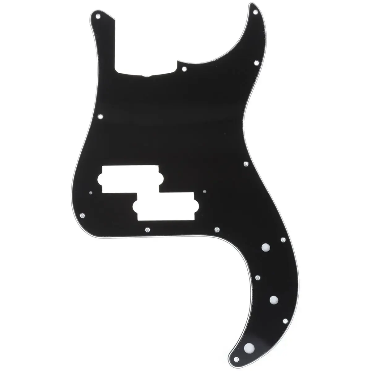 Precision Bass Pickguard - 13-Hole Fits Fender 4-String USA/MIM P-Bass - 1-Ply Black