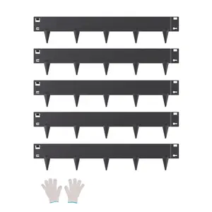 VEVOR Steel Landscape Edging, 5 Packs 39 x 4 in Rust-Resistant Metal Landscape Edging, Bendable Garden Edging Border, Heavy Duty Lawn Edging, Easy-to-Install, Flower Bed Yard Pathway Divider Black