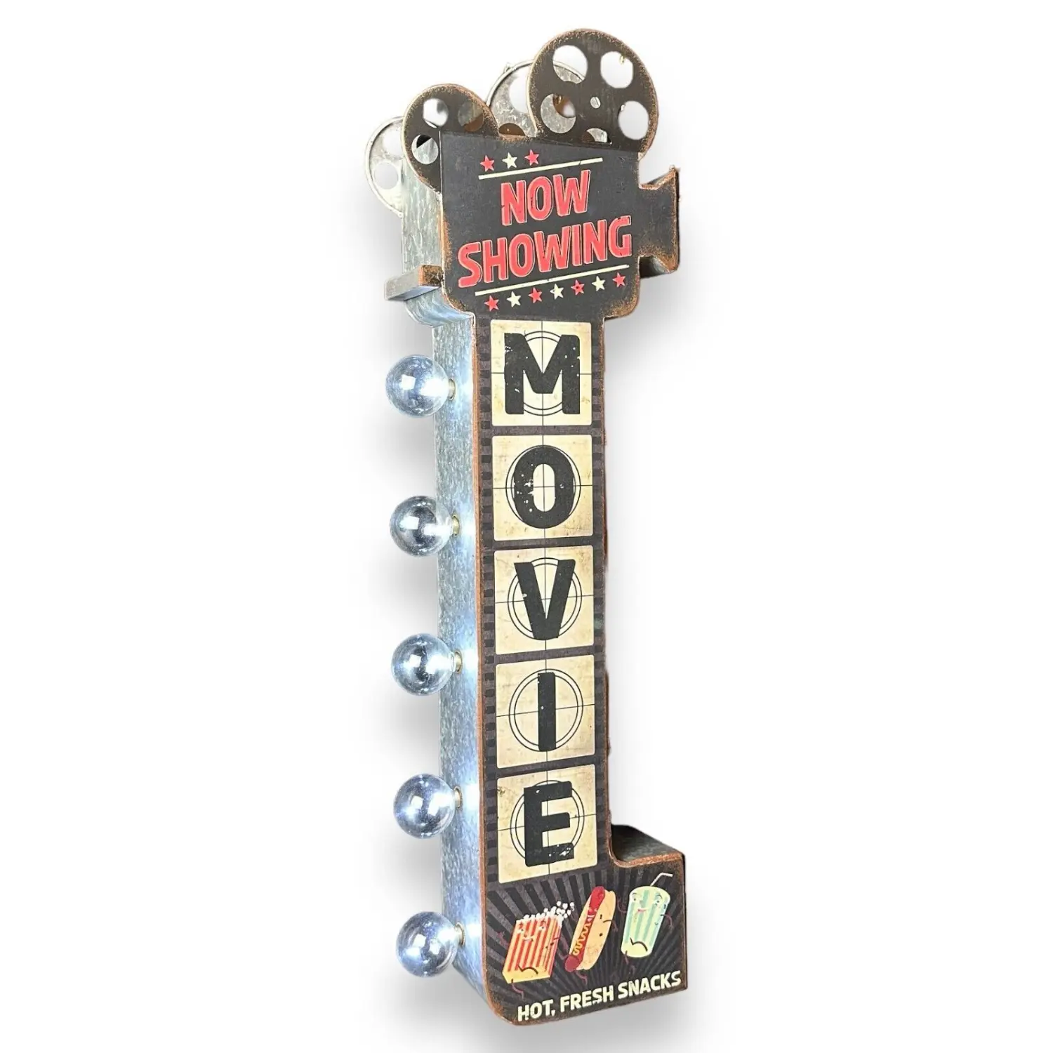 26 in Double-Sided Metal Retro Marquee Letter Sign - LED Lighted, Lightweight Hanging Decorative Vintage Plaque, Home Office Decor, Off-The-Wall Home Supplies