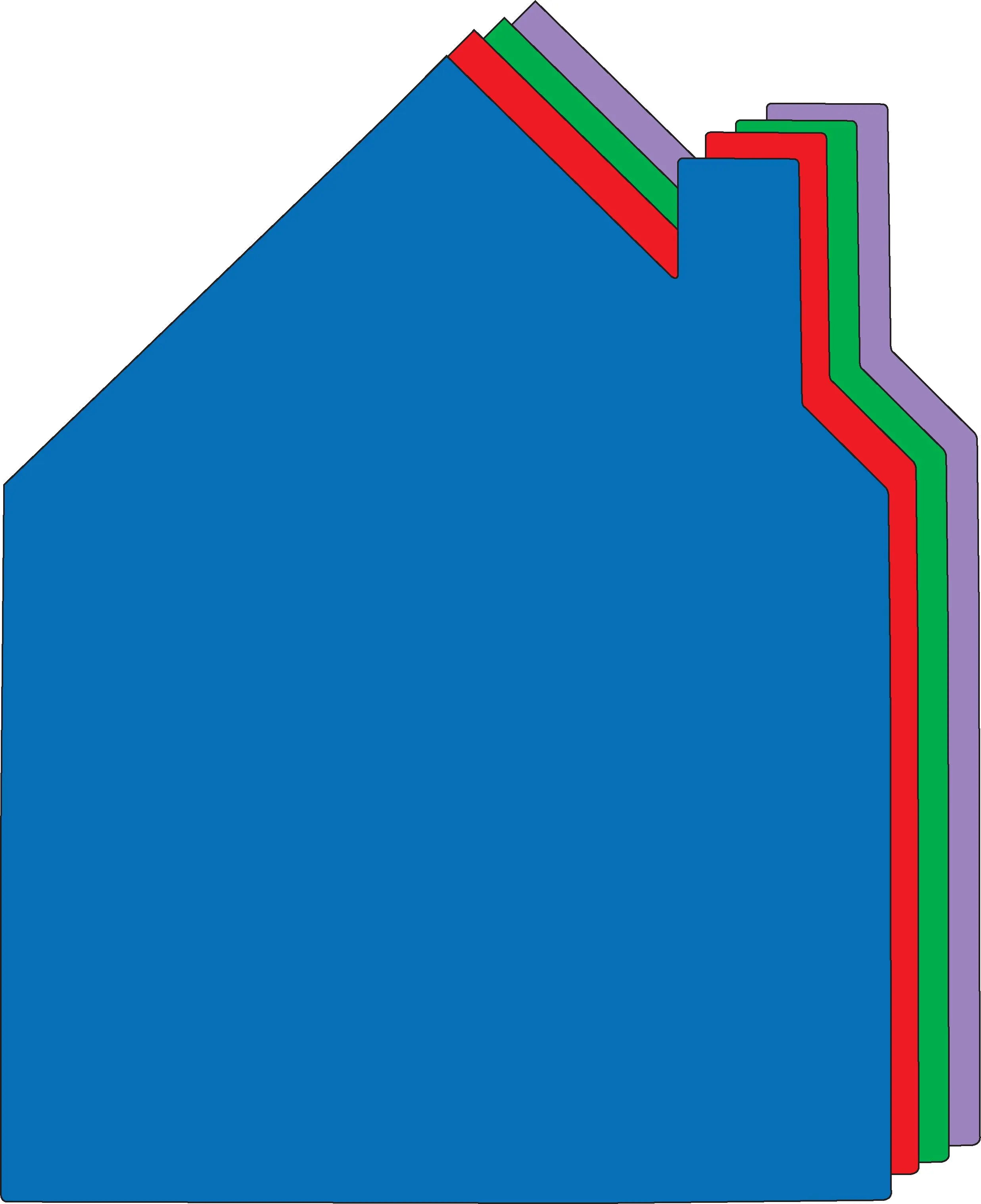 SHAPES ETC. Acid-Free House Super Cut-Outs, Assorted Colors, 8in x 10in