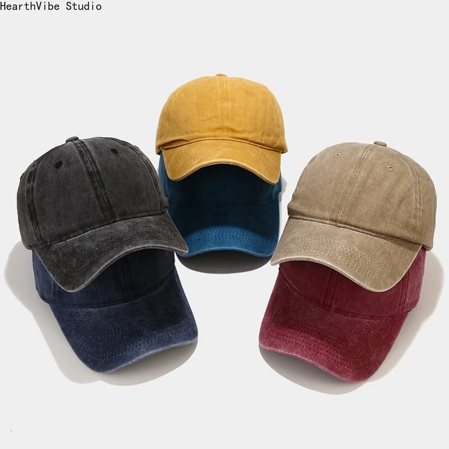 Unisex Washed Cotton Baseball Cap, Adjustable Streetwear Fashion Snapback Hat - Casual Trucker Hats for Summer Sports, Adjustable Streetwear Hat