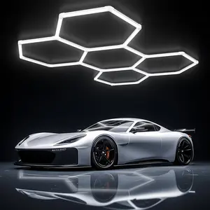 Hexagon Garage Lights - Bigger Size Hexagon Lights 200W LED,5000K 24000LM,Hex Lighting for  Detailing,Workshop,Basement,Gym,Barber, Garage Ceiling led Light 25 Pack