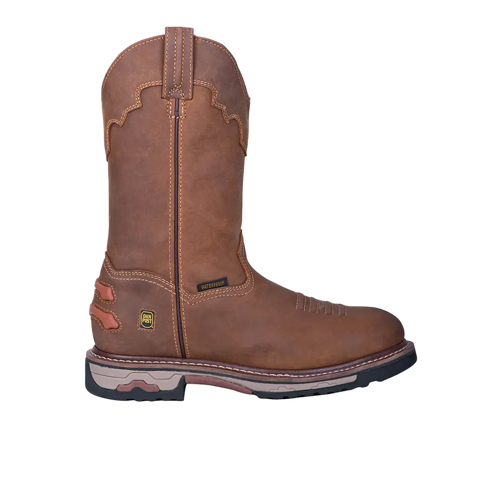 Dan Post Mens Journeyman 11 Inch Waterproof Soft Toe  Work/Duty - Brown