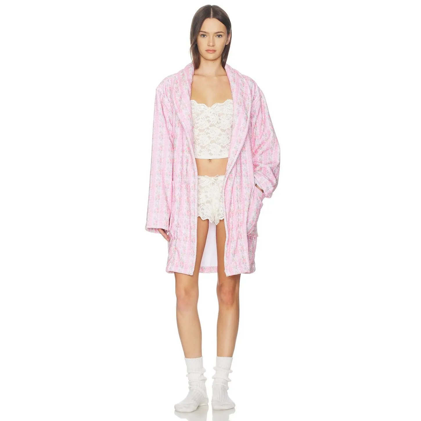 LoveShackFancy Indie Robe in Strawberry Macaroon