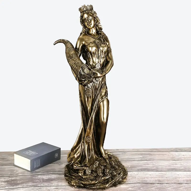 Fortune Goddess Resin Statue Figurine Home Decor, Decorative Home Ornament, Fortuna Greek Goddess Miniature Ornament, Collectible Home Decoration Gift, Interior Decoration Accessories, Home Decor Accessory, Home Ornaments, Figure Decor