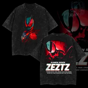 Rider4U Retro Vintage Kamen Rider Zeztz Oversized Washed T-Shirt 100% Premium Cotton Classic Fit S-5XL Menswear Soft Top American-made Premium Quality