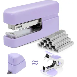 Desktop Stapler, Purple, 40 Sheet Capacity, with 830 Staples and Integrated Staple Remover