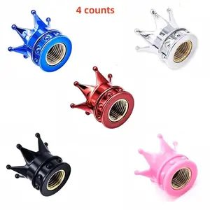 Creative Crown Design Car Tire Valve Cap Dust Cover, Chrome Plated Decorative Plug for Cars Motorcycles Electric Bikes, Durable Auto Accessory, Car Accessories, Car Parts
