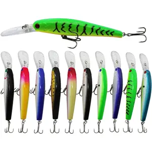 Fishing Lures Kit 10 count Hard  Minnow Deep Diving Swimbait Life-Like Walleye Lures for Bass Trout Pike Freshwater Saltwater Fishing
