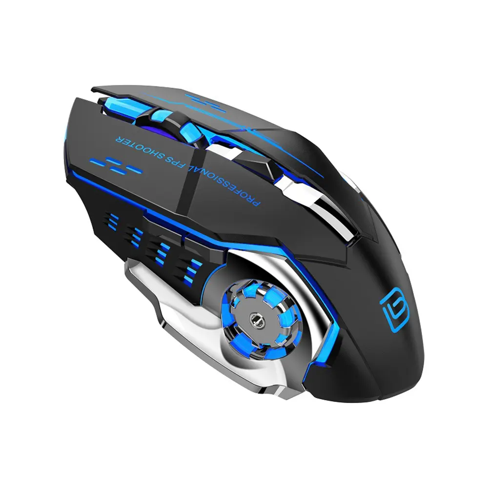 Dual-Mode Rechargeable Gaming Mouse with Bluetooth 5.2, 2.4G Wireless, 3600 DPI, LED Lights for Smartphone/Tablet/Laptop PC Gaming Accessories