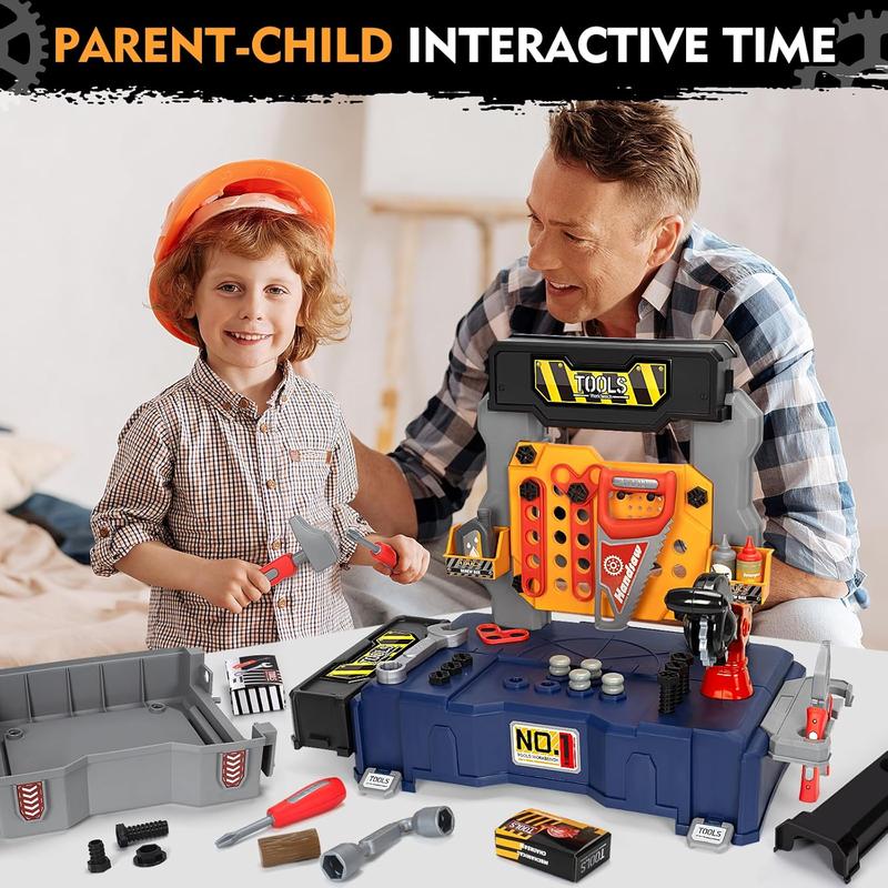 Kids Tool Bench, Kids Tool Set with with Electric Drill and Realistic Tools, Toddler Tool Set,Toddler Workbench Pretend Play Learning Gift for Boys & Girls Age 3-5, 20 X 10.5 X 24.6 in