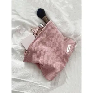 1 Piece Minimalist Casual Plain Cosmetic Makeup Bag, Makeup Containers, Portable Large Capacity Travel Toiletry Bag, Zipper Makeup Organizer Pouch, Wet & Dry Uses Storage Bag For Travel & Daily Used