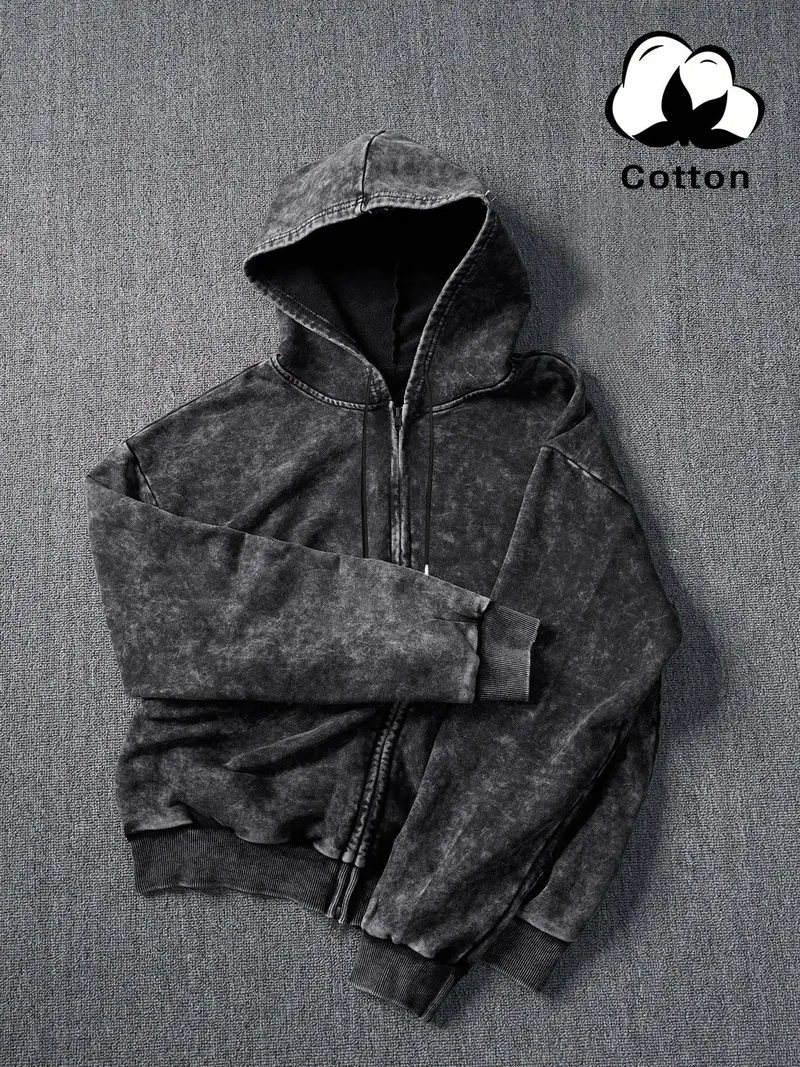 best washed zip up hoodie - TikTok Shop