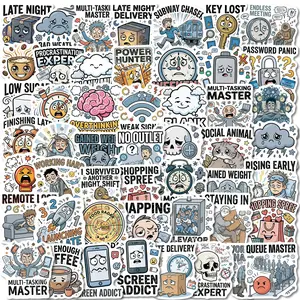 50 Fun and Creative Everyday Stickers - A Series of Humorous and Funny Stickers Suitable for Scrapbooks, Diaries, Laptops, Water Bottles, Cars, and Other Items. Designed with A Positive Message, These Stickers Are Perfect for Gifts.