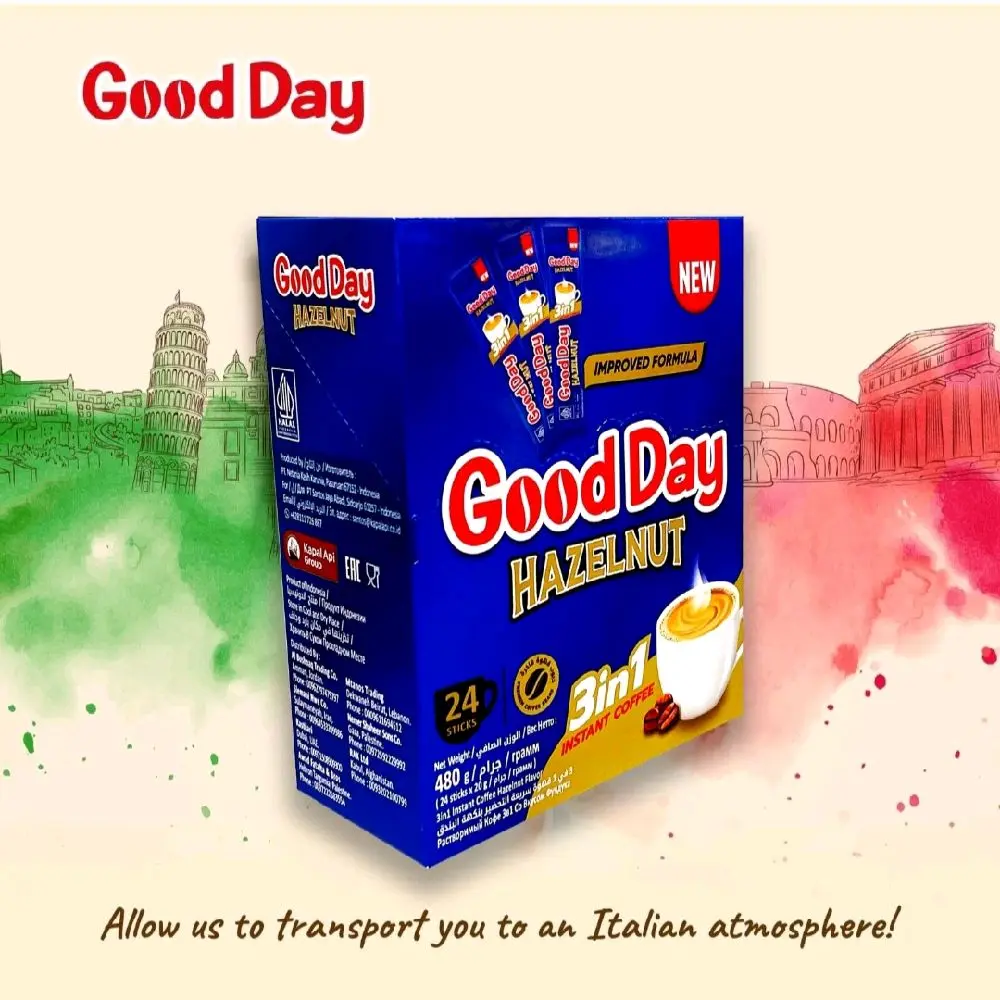 Good Day Hazelnut 3-in-1 Instant Coffee, 24 Sticks, 480g