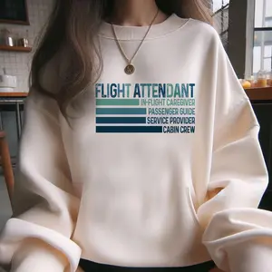 Flight Attendant Shirt Sky Travel Professional Cabin Crew T-shirt WFlighAtten