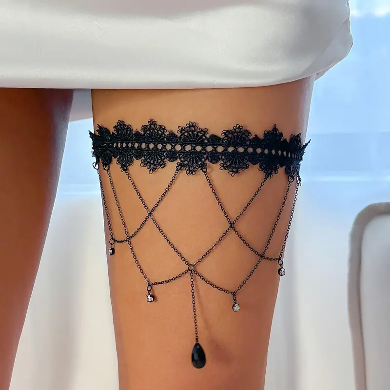 Women's Elegant Tiered Layer Design Thigh Chain, Fashion Artificial Gemstone Jewelry for Party, Trendy All-match & Exquisite Jewelry for Birthday Gift, Jewellery