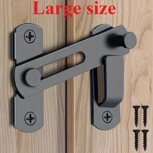 5pcs Heavy Duty Stainless Steel Sliding Barn Door Lock with Flip Latch - Reinforced Suitable for Privacy Lock for Sliding Doors, Windows, Pet Gates, Garage, Outdoor Use - Rustproof & Impact Resistant Lock System, Knob Operation