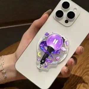 Kpop Lightstick Galaxy Magnetic Phone Grip, Magsafe Compatible Kindle Holder. Aesthetic Quality Print. Perfect Gift for Readers, Removable Magnet.