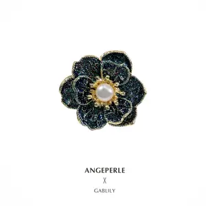 ANGEPERLE Alloy freshwater pearl brooch 7-8mm （TSXY013）