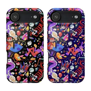 Cartoon Pastel Pattern Circus Character The Amazing Digital Circus Art Tough Phone Case. Whimsical Pop Animation Aesthetic Rugged Shockproof Protective Cover For iPhone 17 Pro Max 16 Air 15 14 13 12 11.