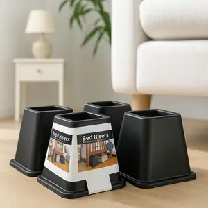 6 Inch Bed Risers, Couch Lift Risers, Bed Elevator Risers for Dorm, Desk, Chair, Table, Sofa, 4 pack