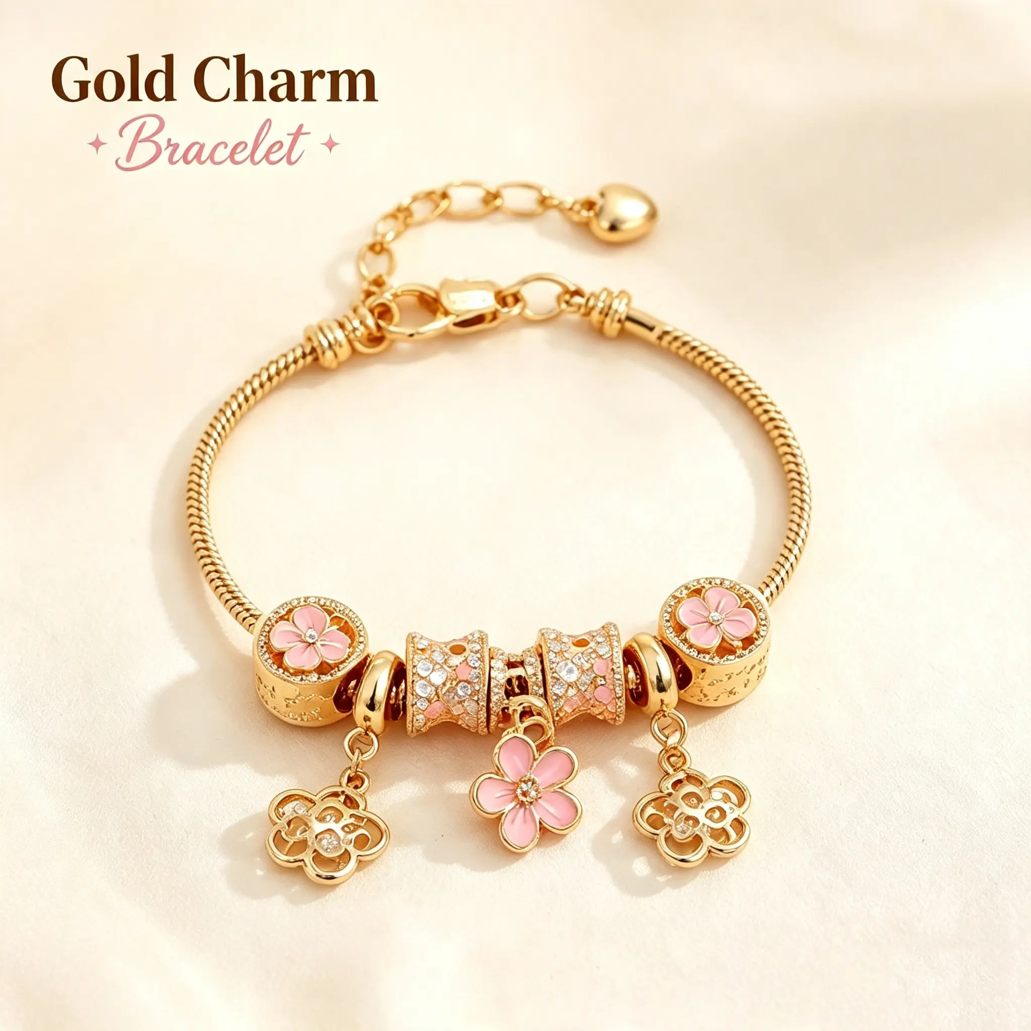 Cute Crystal Mermaid Tail Heart Flower Charm Bracelet, Sparkly Rhinestone Bangle, Trendy Fashion Party Jewelry, Versatile Daily Delicate Bracelet, Perfect Birthday Gift Jewelry for Women Girls