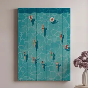 Summer Pool Wall Art Print, Aerial Swimming Pool Poster, Minimalist Coastal Decor, Modern Poolside Artwork, Bright Summer Wall Decor W